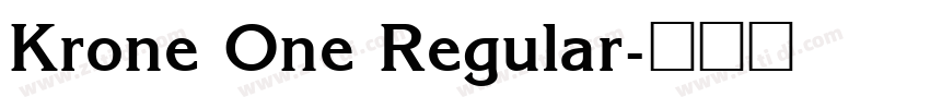 Krone One Regular字体转换